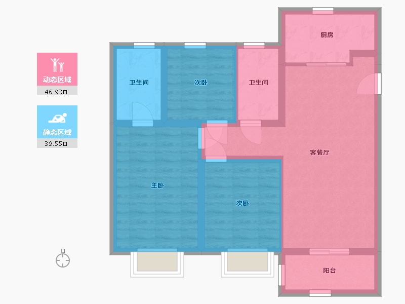 山东省-济南市-海信九麓府-76.67-户型库-动静分区