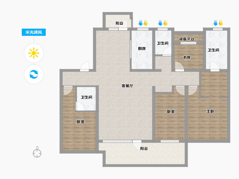 山东省-济宁市-城投瑞马锦府-148.00-户型库-采光通风