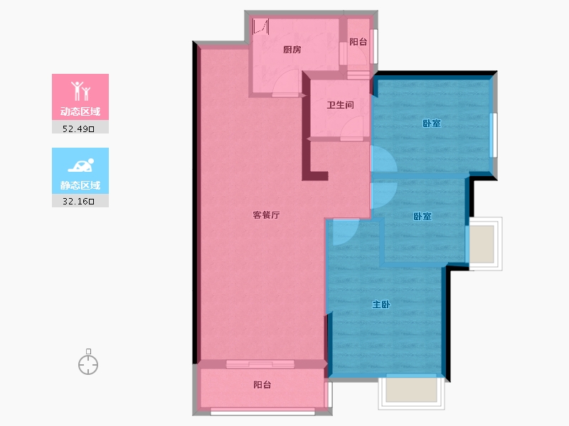 湖北省-武汉市-枫泽星都汇-75.31-户型库-动静分区