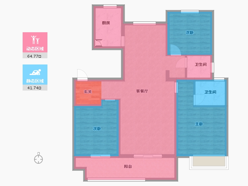 安徽省-芜湖市-华地紫悦府-94.40-户型库-动静分区