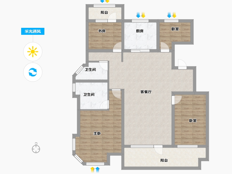 山东省-济宁市-城投瑞马锦府-113.60-户型库-采光通风