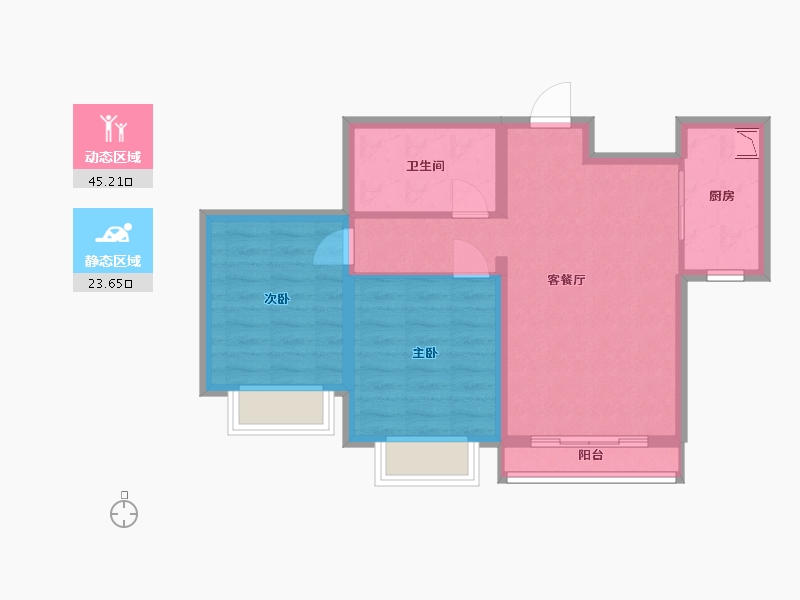 甘肃省-兰州市-天庆国际新城-61.00-户型库-动静分区