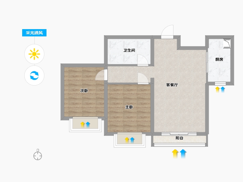 甘肃省-兰州市-天庆国际新城-61.00-户型库-采光通风