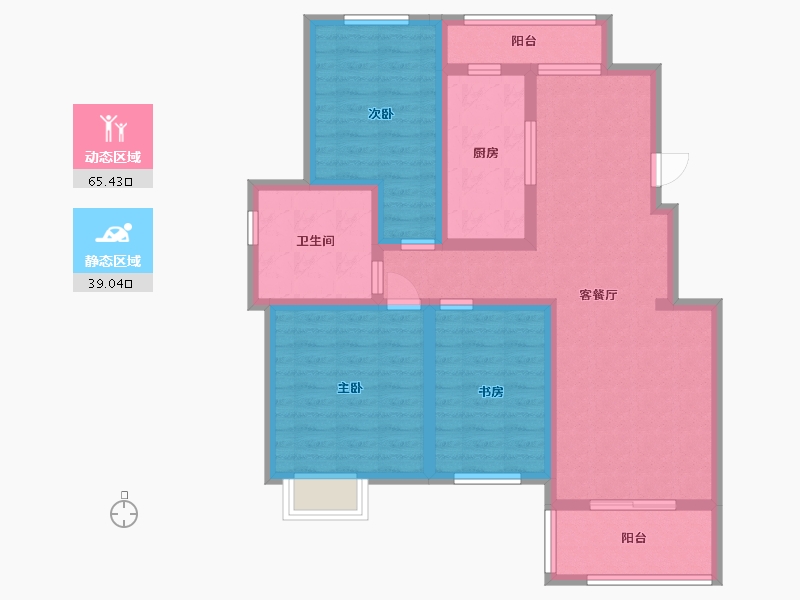 安徽省-滁州市-百合公馆-92.00-户型库-动静分区