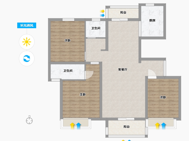 河南省-驻马店市-平舆建业城-108.00-户型库-采光通风