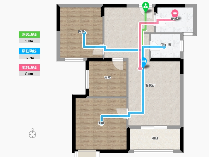 湖北省-武汉市-枫泽星都汇-76.96-户型库-动静线