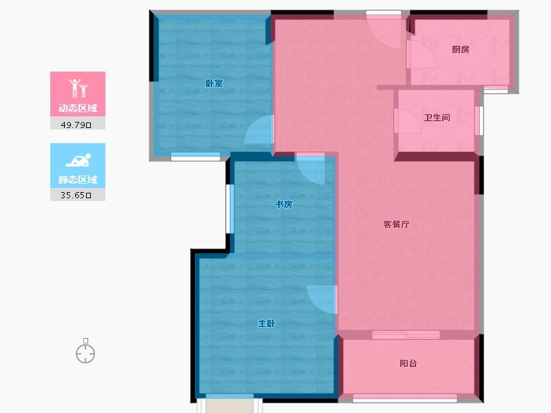 湖北省-武汉市-枫泽星都汇-76.96-户型库-动静分区