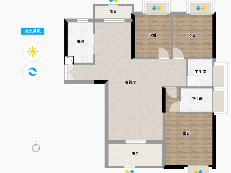 湖南省-衡阳市-红湘大第-90.08-户型库-采光通风