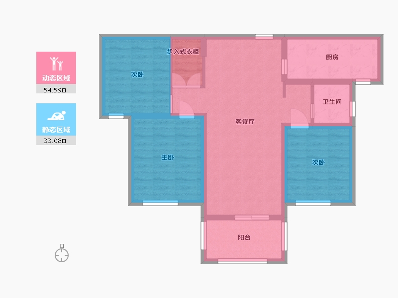 安徽省-滁州市-百合公馆-77.60-户型库-动静分区