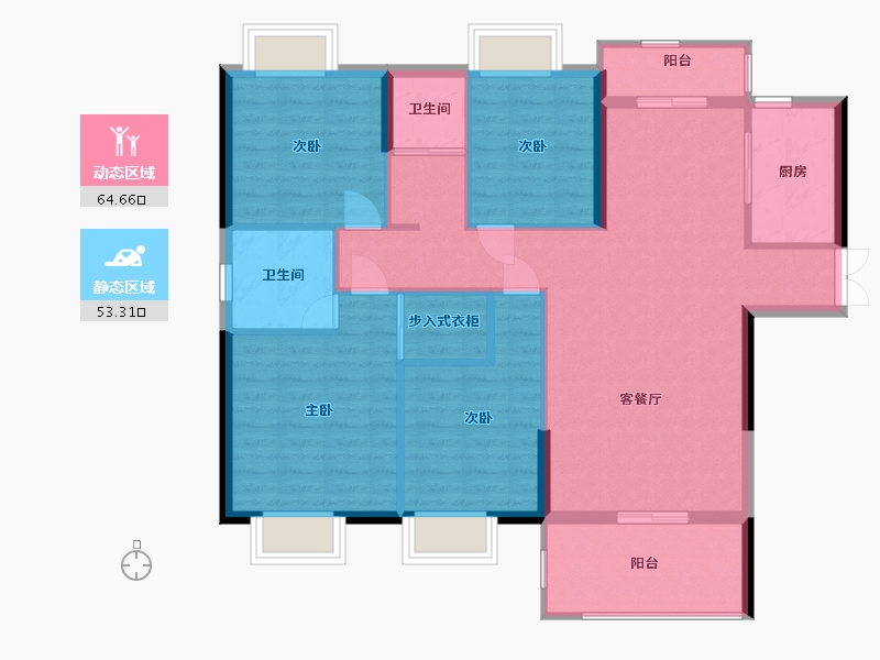 湖南省-衡阳市-红湘大第-107.20-户型库-动静分区