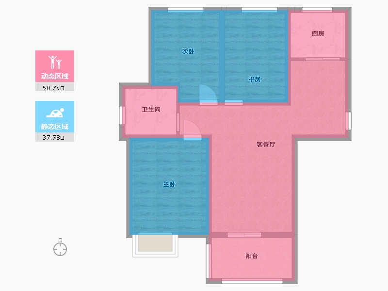 安徽省-滁州市-百合公馆-78.40-户型库-动静分区