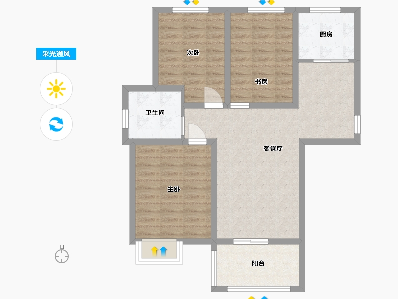 安徽省-滁州市-百合公馆-78.40-户型库-采光通风