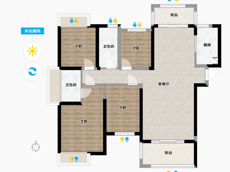 福建省-泉州市-晖盛海湾国际-104.01-户型库-采光通风