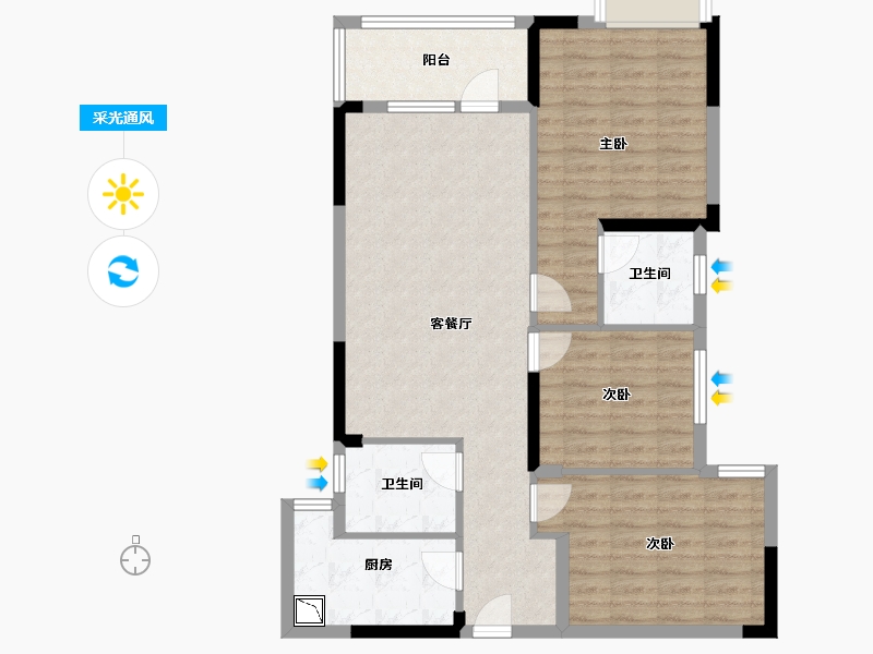 湖北省-咸宁市-香城学府-92.28-户型库-采光通风