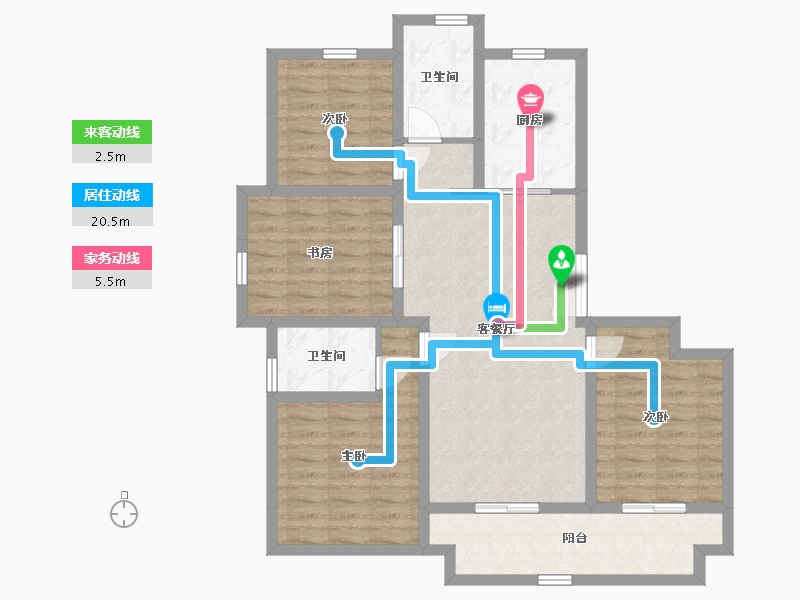 江苏省-盐城市-馥桂名居-99.31-户型库-动静线