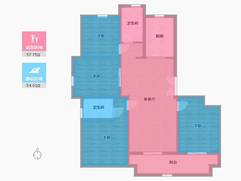 江苏省-盐城市-馥桂名居-99.31-户型库-动静分区