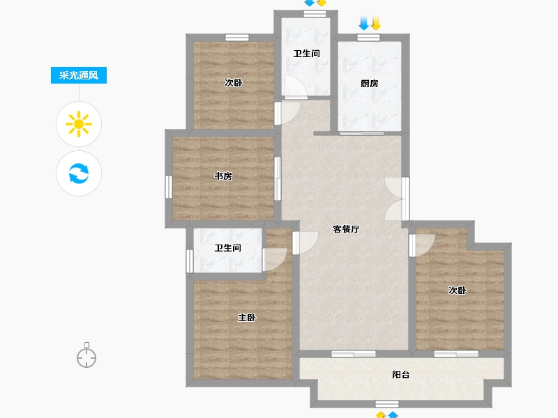 江苏省-盐城市-馥桂名居-99.31-户型库-采光通风