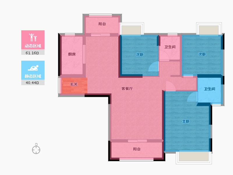 湖南省-岳阳市-锦绣新城-89.76-户型库-动静分区