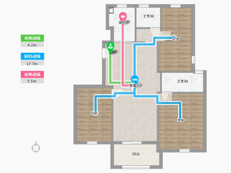 浙江省-嘉兴市-亲爱的洋房-85.62-户型库-动静线