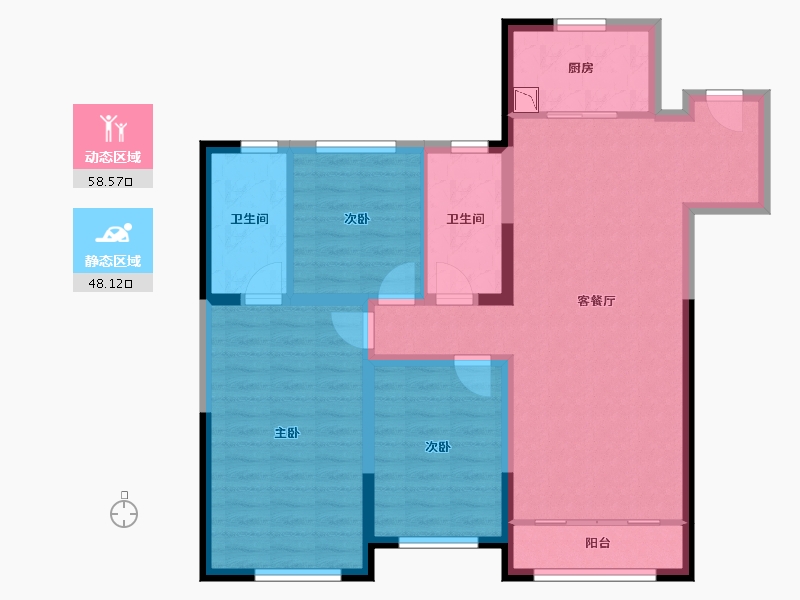 山东省-济宁市-融创济宁府-95.49-户型库-动静分区