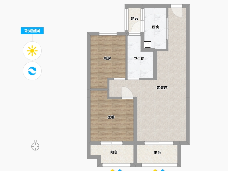 湖南省-岳阳市-江河颐�Z城-59.48-户型库-采光通风