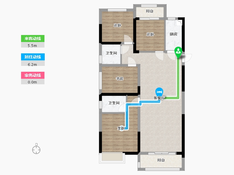 福建省-泉州市-禹洲溪山墅-99.04-户型库-动静线