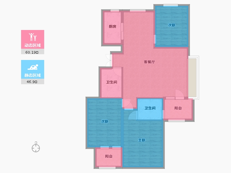 山东省-济南市-荣盛国际高尔夫温泉小镇-96.00-户型库-动静分区