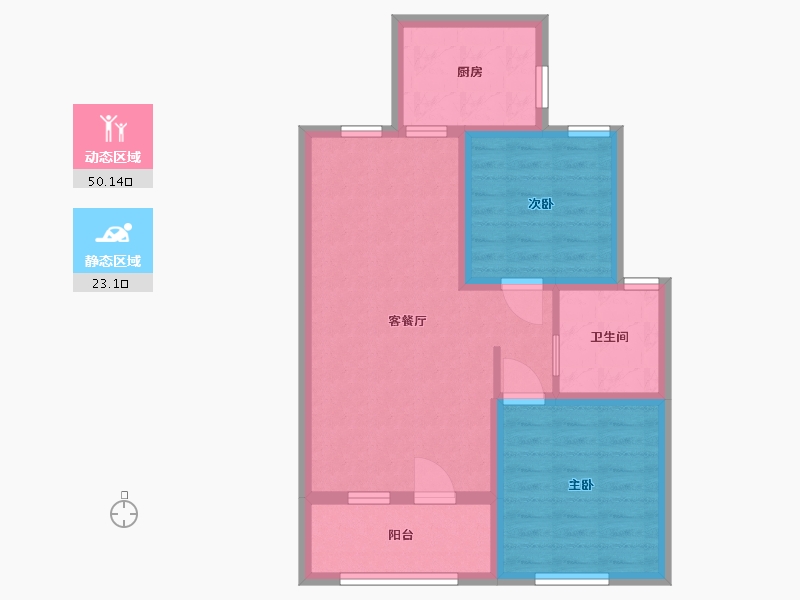 山东省-济南市-力高雍泉府-64.80-户型库-动静分区