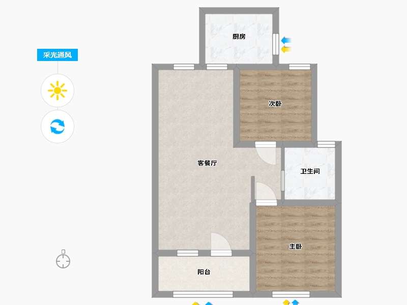 山东省-济南市-力高雍泉府-64.80-户型库-采光通风