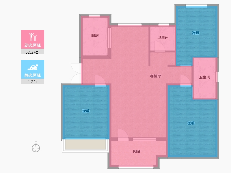 山东省-济南市-荣盛国际高尔夫温泉小镇-92.80-户型库-动静分区