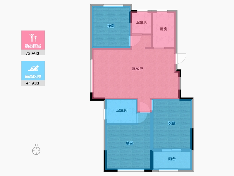 浙江省-台州市-豪成柏澳北岸-78.40-户型库-动静分区