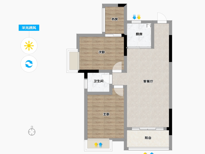 广西壮族自治区-桂林市-和欣西堤春天-67.31-户型库-采光通风