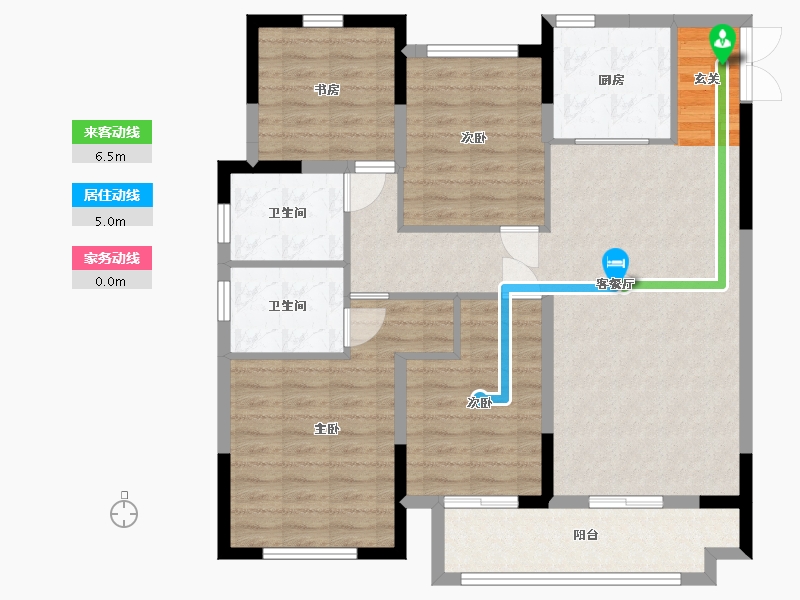 浙江省-台州市-阳光城中梁・璞悦-102.40-户型库-动静线