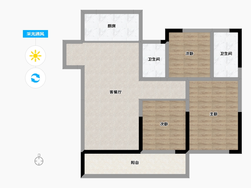 山东省-济南市-力高雍泉府-100.80-户型库-采光通风