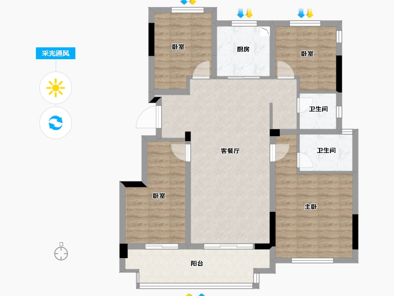 浙江省-衢州市-国旭城-98.44-户型库-采光通风