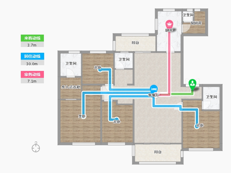 河南省-郑州市-名门紫园-134.68-户型库-动静线