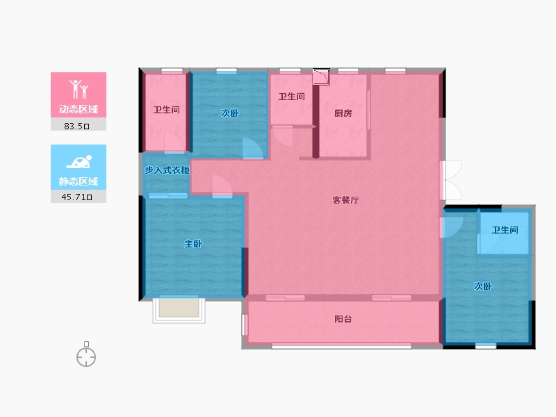 山东省-菏泽市-信友天润府-116.82-户型库-动静分区