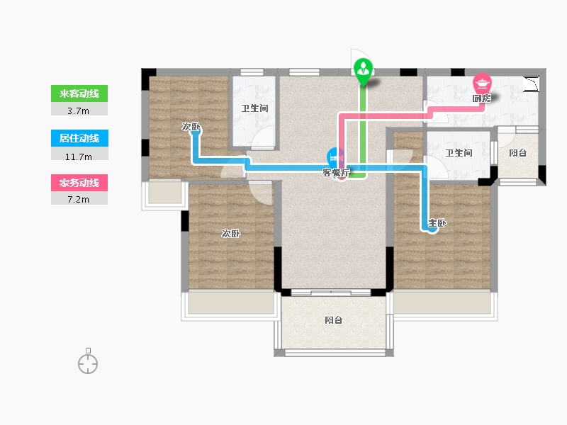 广东省-河源市-河源紫金碧桂园-86.70-户型库-动静线