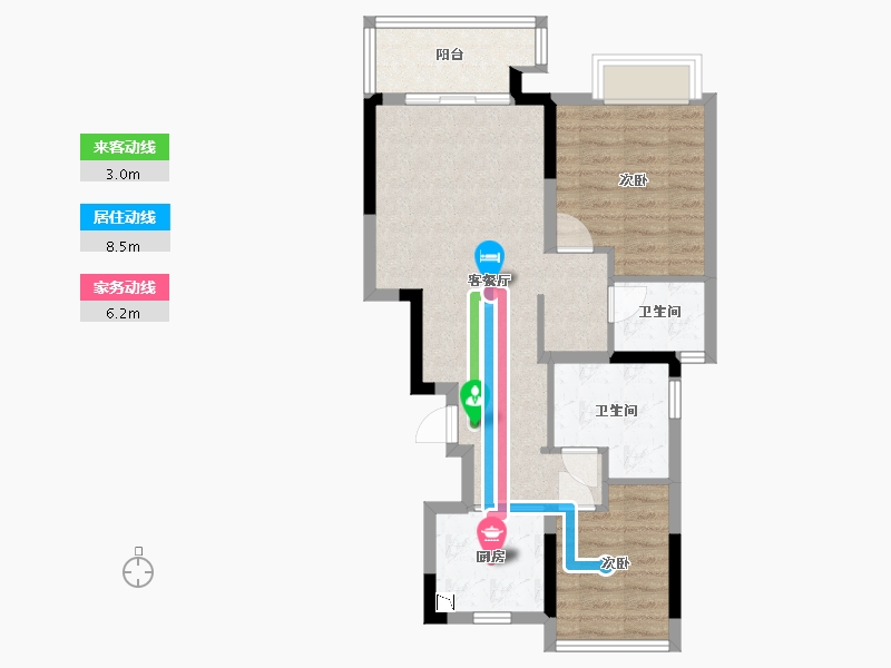 安徽省-合肥市-信达庐阳府-65.66-户型库-动静线