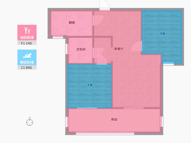 安徽省-马鞍山市-绿地臻城-66.33-户型库-动静分区