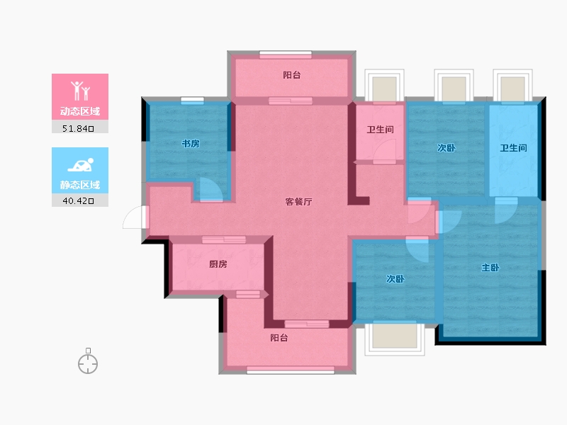 广东省-惠州市-荣盛御湖观邸-79.99-户型库-动静分区