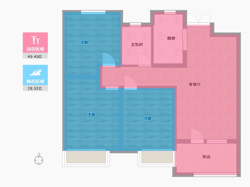 山东省-济南市-荣盛国际高尔夫温泉小镇-78.40-户型库-动静分区