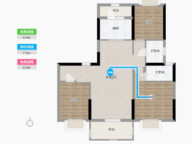 湖北省-宜昌市-碧桂园公园壹号-86.47-户型库-动静线