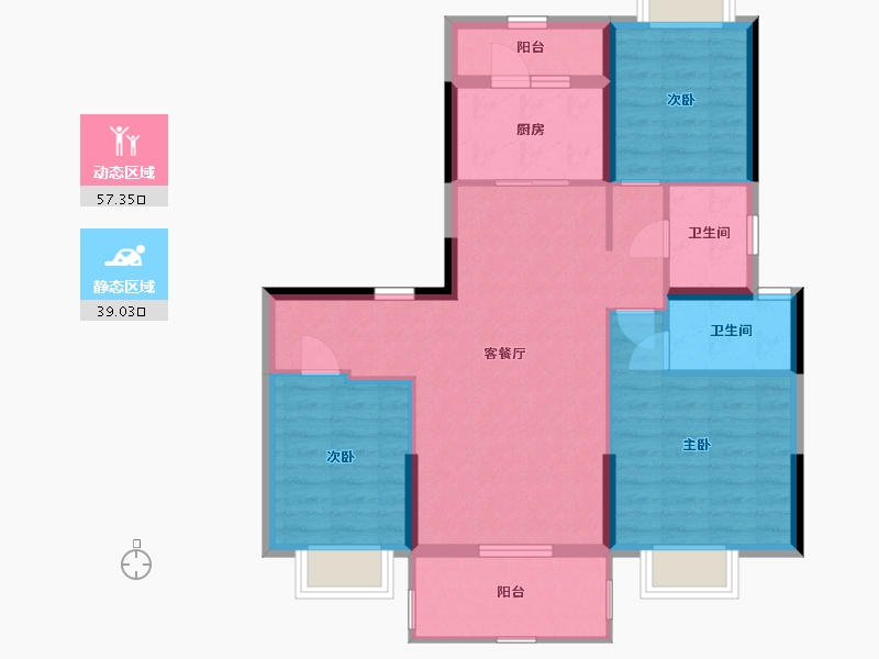 湖北省-宜昌市-碧桂园公园壹号-86.47-户型库-动静分区