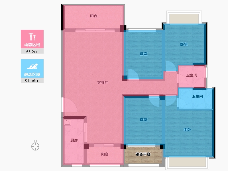 湖北省-武汉市-天屿湖-107.94-户型库-动静分区