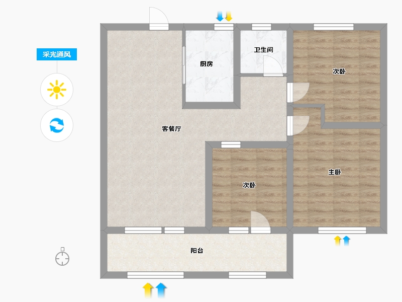 山东省-济南市-力高雍泉府-80.80-户型库-采光通风