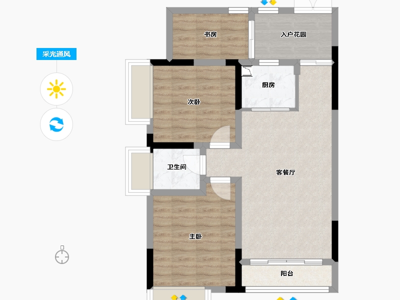 广西壮族自治区-桂林市-和欣西堤春天-70.15-户型库-采光通风