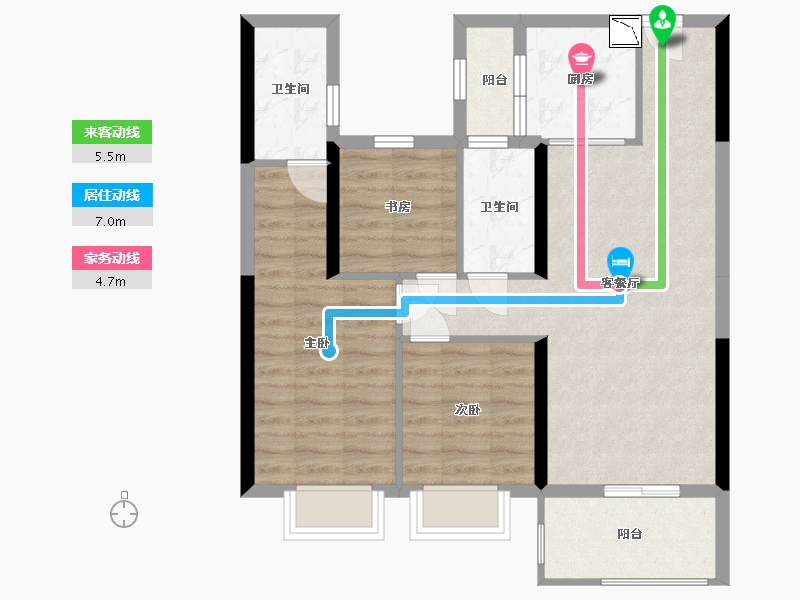 湖北省-宜昌市-碧桂园公园壹号-78.07-户型库-动静线