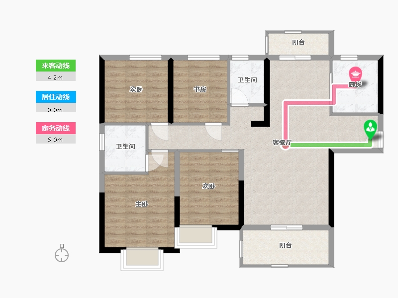 湖北省-宜昌市-碧桂园公园壹号-98.49-户型库-动静线