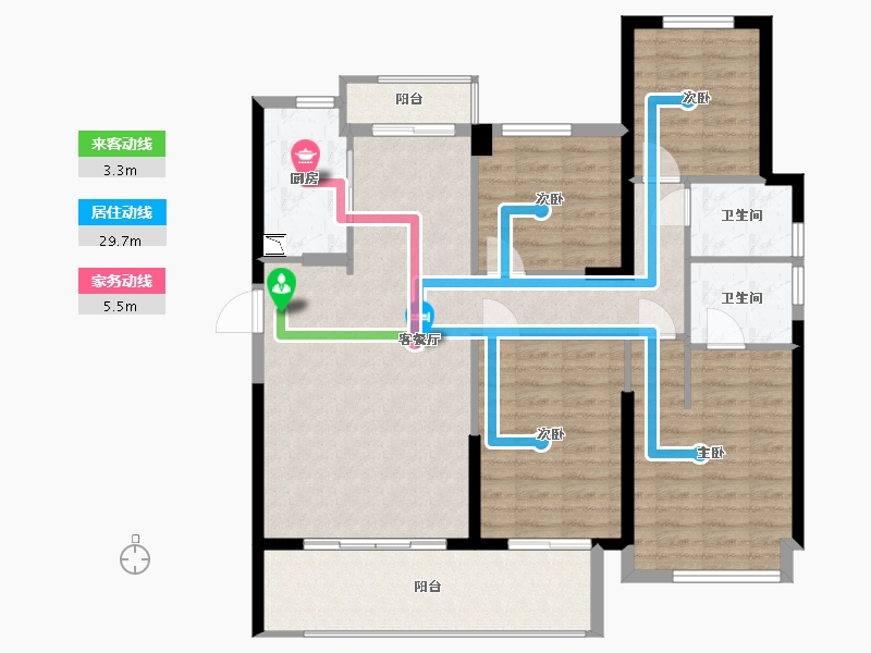 福建省-泉州市-金茂阳光城檀悦-110.18-户型库-动静线